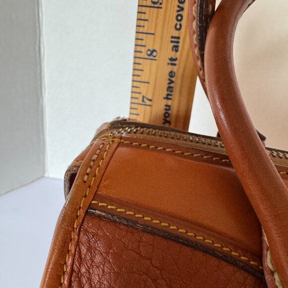 VTG Dooney & Bourke All Weather Satchel Handbag Tan Pebbled Leather USA 90s Y2K - Picture 15 of 15
